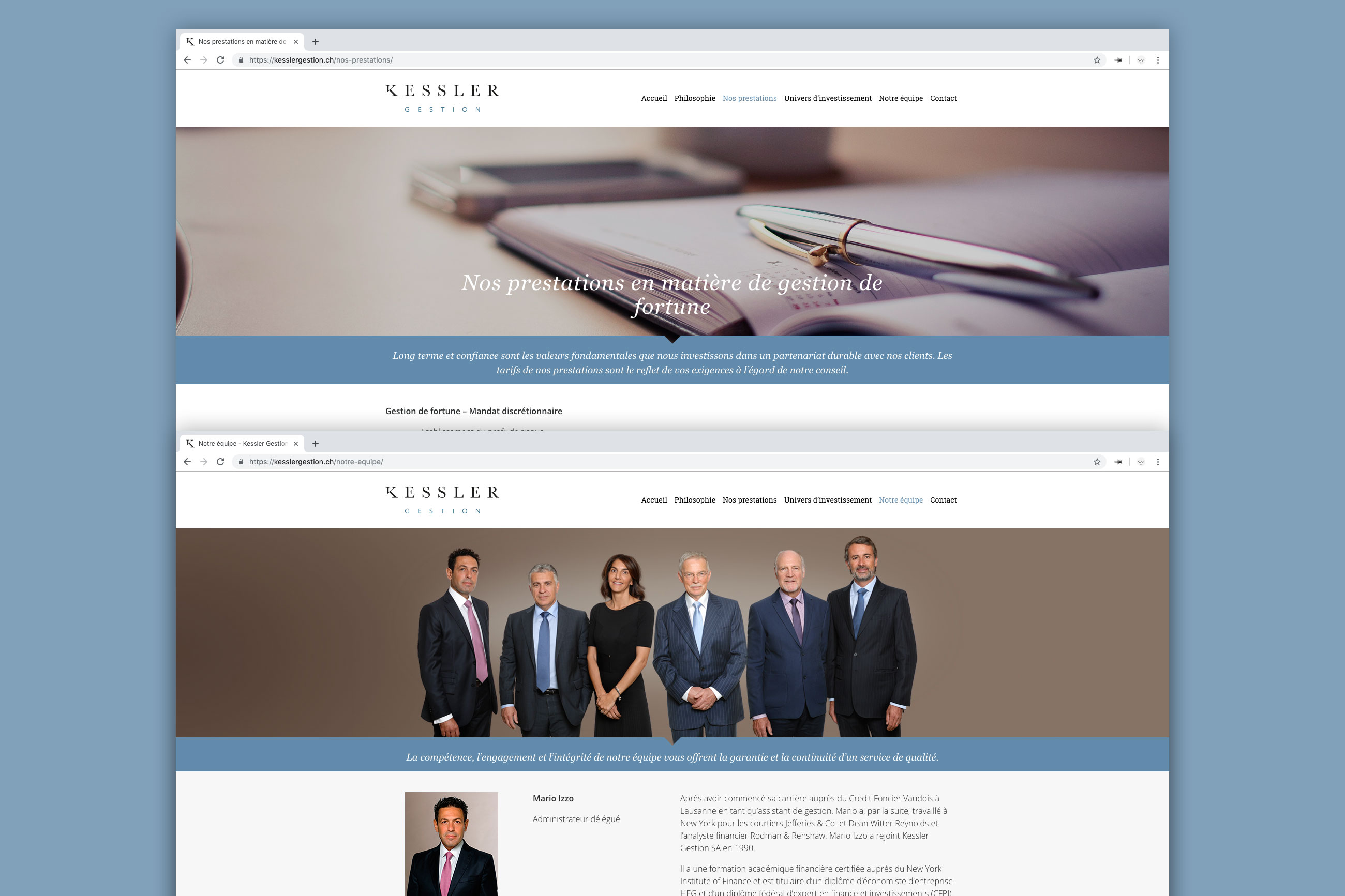 Site web de Kessler Gestion SA