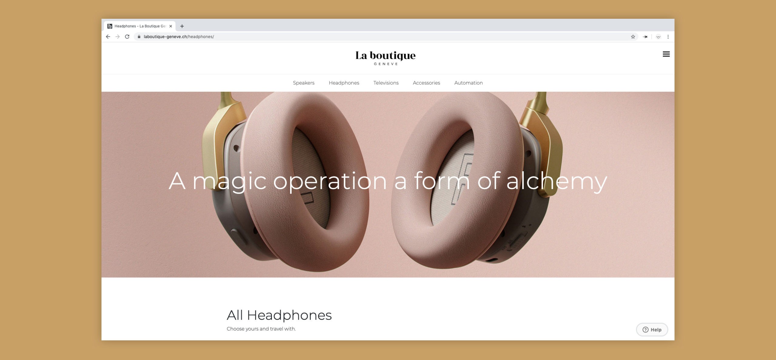 Site web de La Boutique sur la page des casques